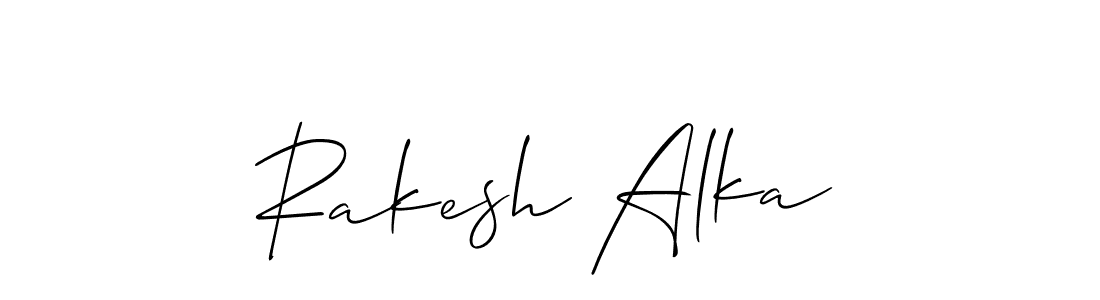 Use a signature maker to create a handwritten signature online. With this signature software, you can design (Allison_Script) your own signature for name Rakesh Alka. Rakesh Alka signature style 2 images and pictures png