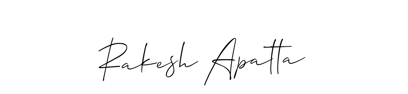 Create a beautiful signature design for name Rakesh Apatta. With this signature (Allison_Script) fonts, you can make a handwritten signature for free. Rakesh Apatta signature style 2 images and pictures png