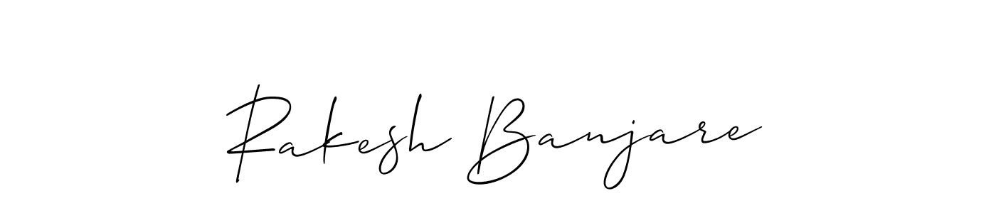 Allison_Script is a professional signature style that is perfect for those who want to add a touch of class to their signature. It is also a great choice for those who want to make their signature more unique. Get Rakesh Banjare name to fancy signature for free. Rakesh Banjare signature style 2 images and pictures png