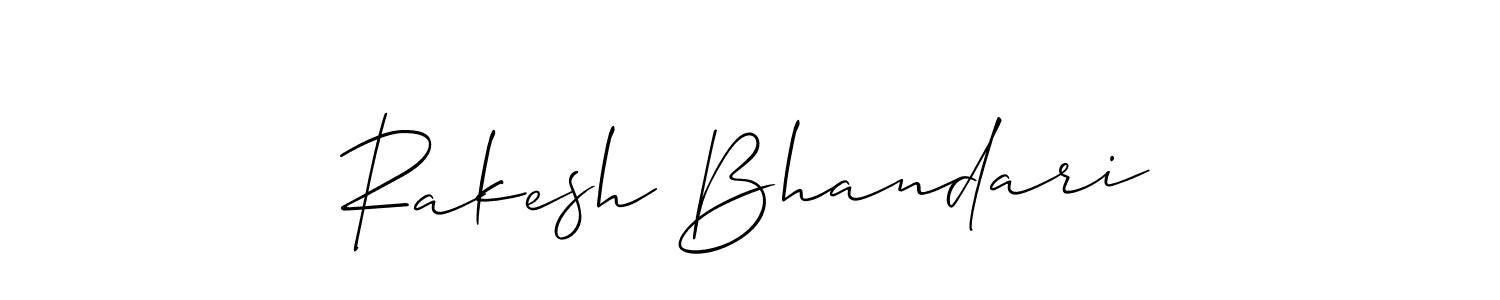 Make a beautiful signature design for name Rakesh Bhandari. With this signature (Allison_Script) style, you can create a handwritten signature for free. Rakesh Bhandari signature style 2 images and pictures png