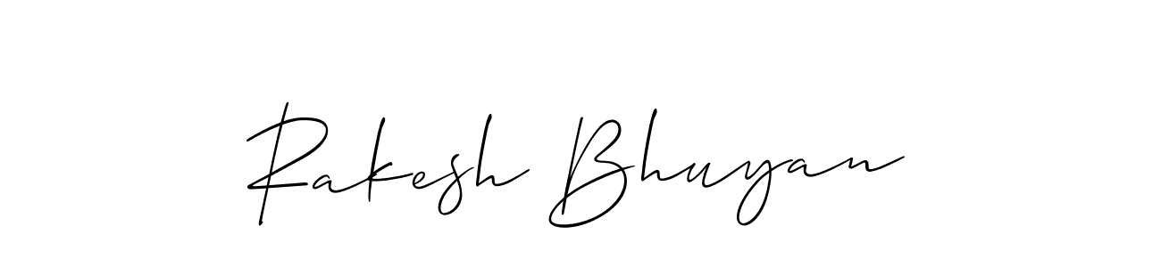 Create a beautiful signature design for name Rakesh Bhuyan. With this signature (Allison_Script) fonts, you can make a handwritten signature for free. Rakesh Bhuyan signature style 2 images and pictures png