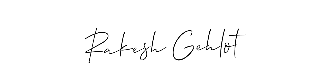 Create a beautiful signature design for name Rakesh Gehlot. With this signature (Allison_Script) fonts, you can make a handwritten signature for free. Rakesh Gehlot signature style 2 images and pictures png