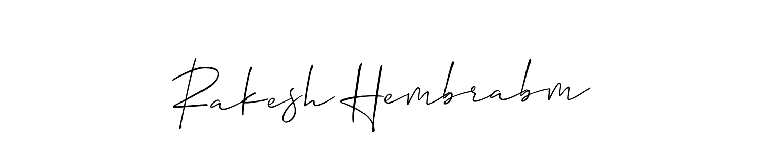 See photos of Rakesh Hembrabm official signature by Spectra . Check more albums & portfolios. Read reviews & check more about Allison_Script font. Rakesh Hembrabm signature style 2 images and pictures png