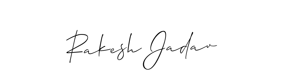 Create a beautiful signature design for name Rakesh Jadav. With this signature (Allison_Script) fonts, you can make a handwritten signature for free. Rakesh Jadav signature style 2 images and pictures png