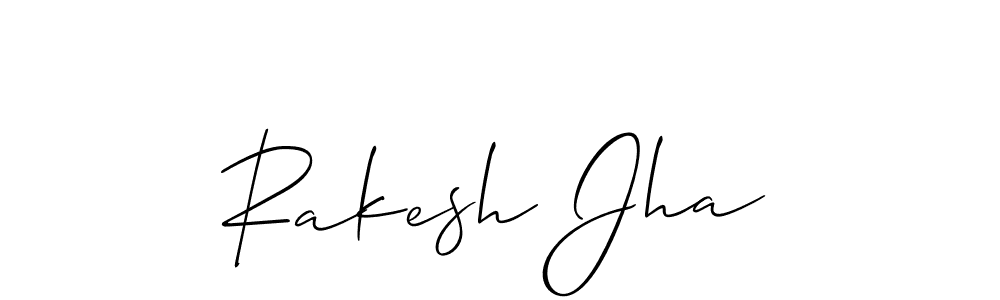 The best way (Allison_Script) to make a short signature is to pick only two or three words in your name. The name Rakesh Jha include a total of six letters. For converting this name. Rakesh Jha signature style 2 images and pictures png