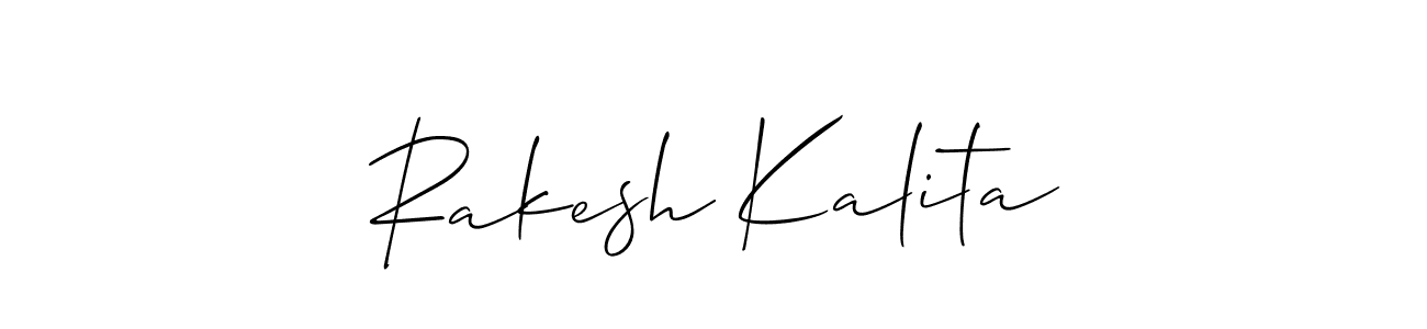 How to make Rakesh Kalita name signature. Use Allison_Script style for creating short signs online. This is the latest handwritten sign. Rakesh Kalita signature style 2 images and pictures png