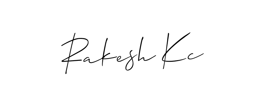 Make a beautiful signature design for name Rakesh Kc. With this signature (Allison_Script) style, you can create a handwritten signature for free. Rakesh Kc signature style 2 images and pictures png