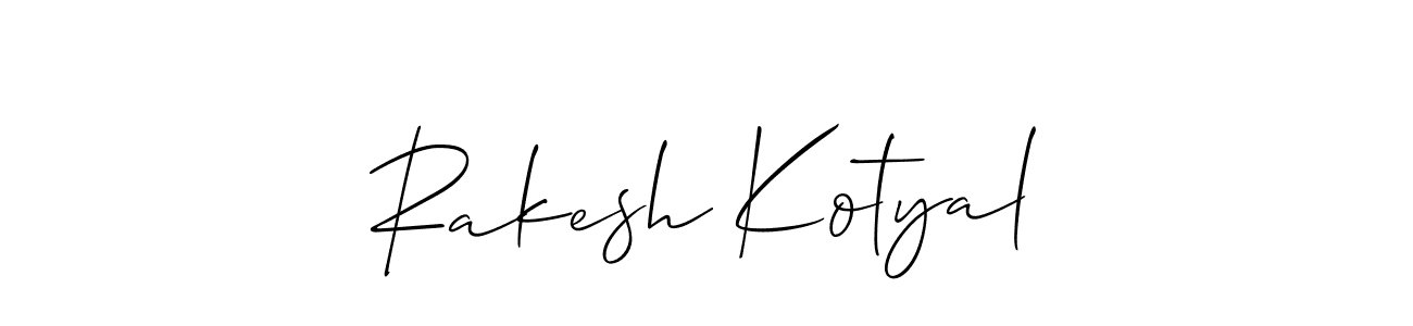 Make a beautiful signature design for name Rakesh Kotyal. With this signature (Allison_Script) style, you can create a handwritten signature for free. Rakesh Kotyal signature style 2 images and pictures png