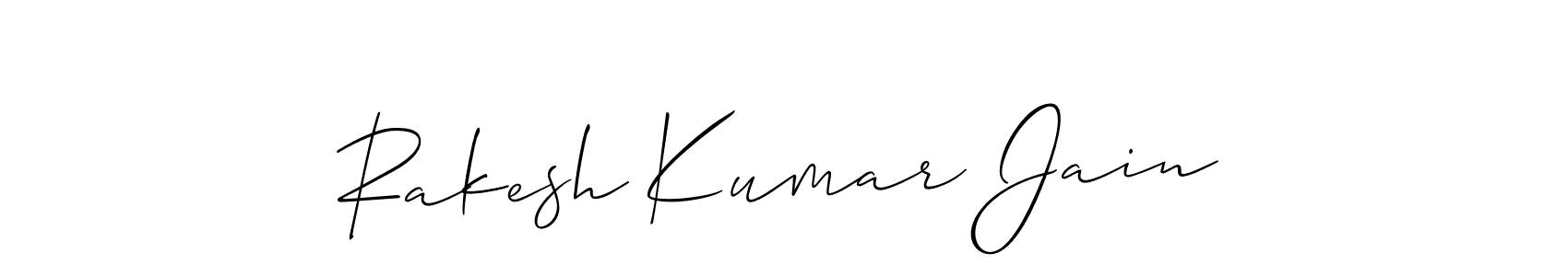 Create a beautiful signature design for name Rakesh Kumar Jain. With this signature (Allison_Script) fonts, you can make a handwritten signature for free. Rakesh Kumar Jain signature style 2 images and pictures png