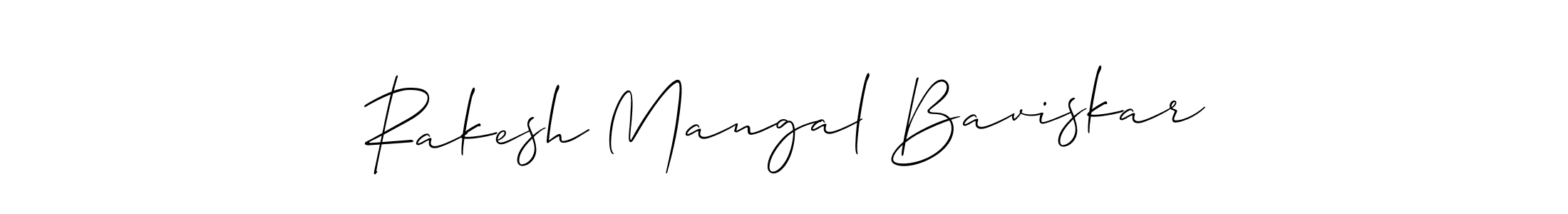 How to make Rakesh Mangal Baviskar name signature. Use Allison_Script style for creating short signs online. This is the latest handwritten sign. Rakesh Mangal Baviskar signature style 2 images and pictures png