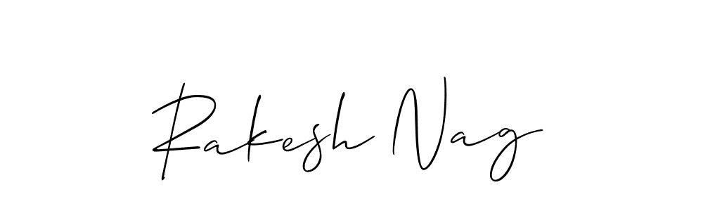 How to make Rakesh Nag name signature. Use Allison_Script style for creating short signs online. This is the latest handwritten sign. Rakesh Nag signature style 2 images and pictures png