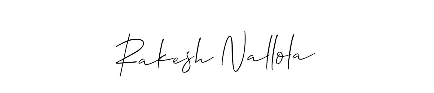 Also we have Rakesh Nallola name is the best signature style. Create professional handwritten signature collection using Allison_Script autograph style. Rakesh Nallola signature style 2 images and pictures png