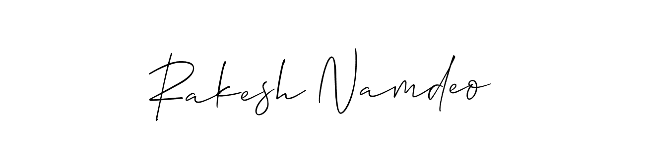 The best way (Allison_Script) to make a short signature is to pick only two or three words in your name. The name Rakesh Namdeo include a total of six letters. For converting this name. Rakesh Namdeo signature style 2 images and pictures png