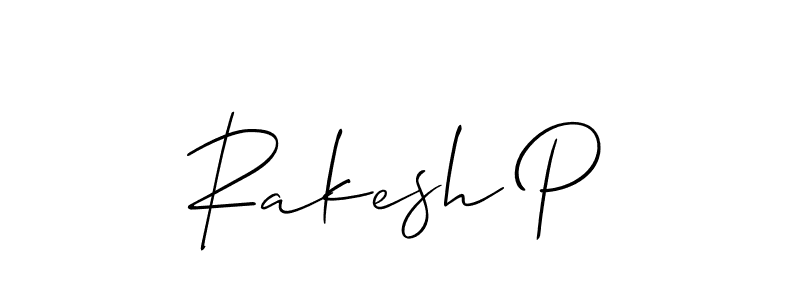 Create a beautiful signature design for name Rakesh P. With this signature (Allison_Script) fonts, you can make a handwritten signature for free. Rakesh P signature style 2 images and pictures png