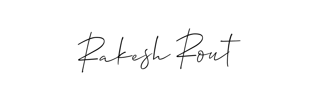 How to make Rakesh Rout name signature. Use Allison_Script style for creating short signs online. This is the latest handwritten sign. Rakesh Rout signature style 2 images and pictures png