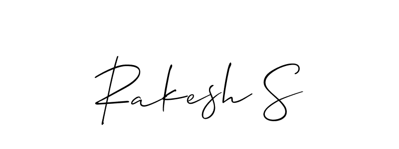 How to make Rakesh S name signature. Use Allison_Script style for creating short signs online. This is the latest handwritten sign. Rakesh S signature style 2 images and pictures png