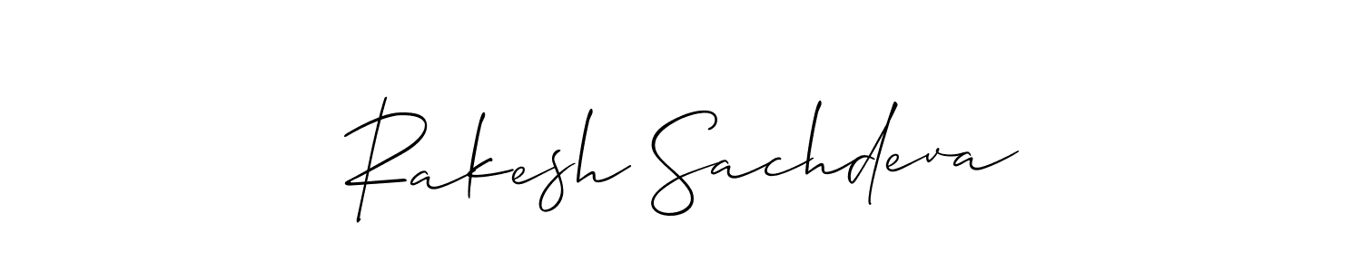 How to make Rakesh Sachdeva name signature. Use Allison_Script style for creating short signs online. This is the latest handwritten sign. Rakesh Sachdeva signature style 2 images and pictures png