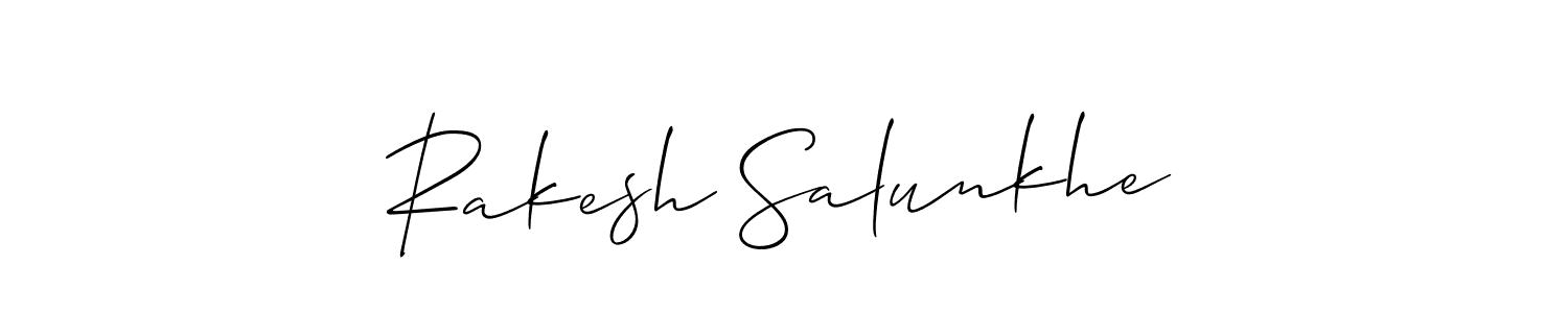 Rakesh Salunkhe stylish signature style. Best Handwritten Sign (Allison_Script) for my name. Handwritten Signature Collection Ideas for my name Rakesh Salunkhe. Rakesh Salunkhe signature style 2 images and pictures png