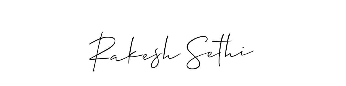 if you are searching for the best signature style for your name Rakesh Sethi. so please give up your signature search. here we have designed multiple signature styles  using Allison_Script. Rakesh Sethi signature style 2 images and pictures png