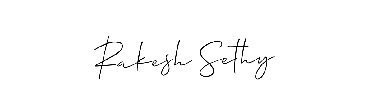 The best way (Allison_Script) to make a short signature is to pick only two or three words in your name. The name Rakesh Sethy include a total of six letters. For converting this name. Rakesh Sethy signature style 2 images and pictures png