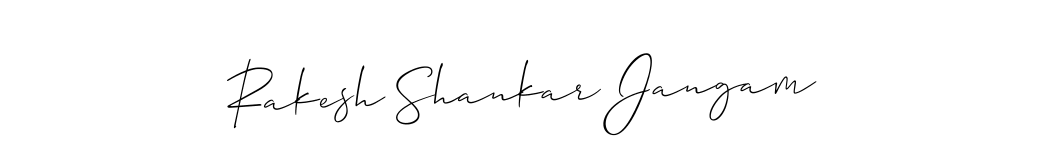 if you are searching for the best signature style for your name Rakesh Shankar Jangam. so please give up your signature search. here we have designed multiple signature styles  using Allison_Script. Rakesh Shankar Jangam signature style 2 images and pictures png