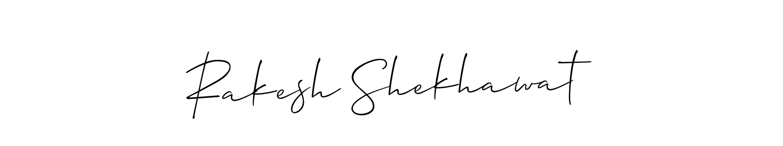 Allison_Script is a professional signature style that is perfect for those who want to add a touch of class to their signature. It is also a great choice for those who want to make their signature more unique. Get Rakesh Shekhawat name to fancy signature for free. Rakesh Shekhawat signature style 2 images and pictures png