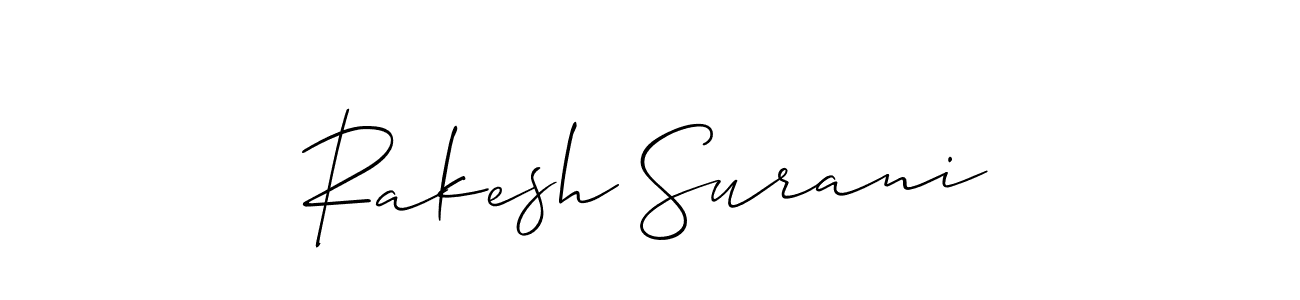 Make a beautiful signature design for name Rakesh Surani. With this signature (Allison_Script) style, you can create a handwritten signature for free. Rakesh Surani signature style 2 images and pictures png