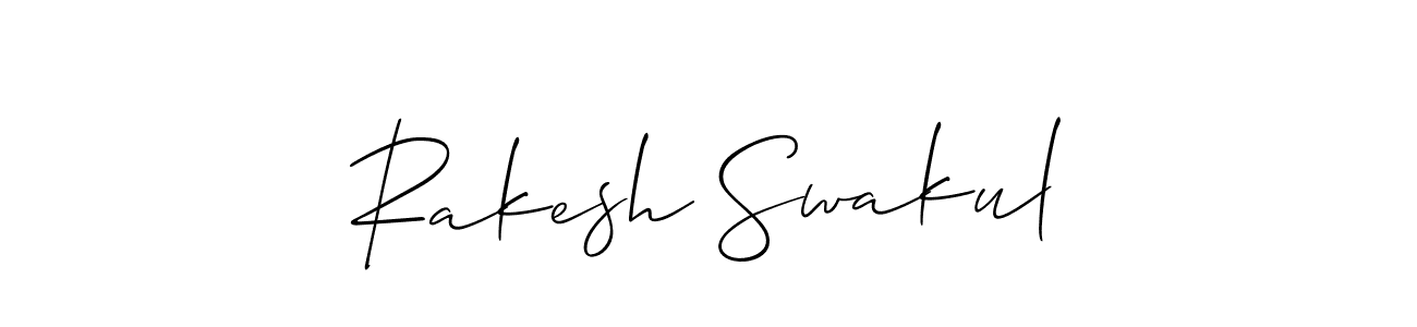 Also You can easily find your signature by using the search form. We will create Rakesh Swakul name handwritten signature images for you free of cost using Allison_Script sign style. Rakesh Swakul signature style 2 images and pictures png