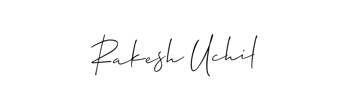 Create a beautiful signature design for name Rakesh Uchil. With this signature (Allison_Script) fonts, you can make a handwritten signature for free. Rakesh Uchil signature style 2 images and pictures png