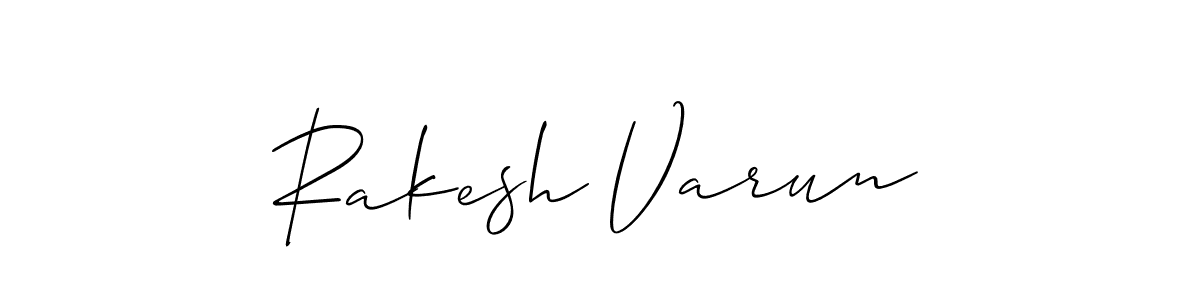 How to make Rakesh Varun name signature. Use Allison_Script style for creating short signs online. This is the latest handwritten sign. Rakesh Varun signature style 2 images and pictures png