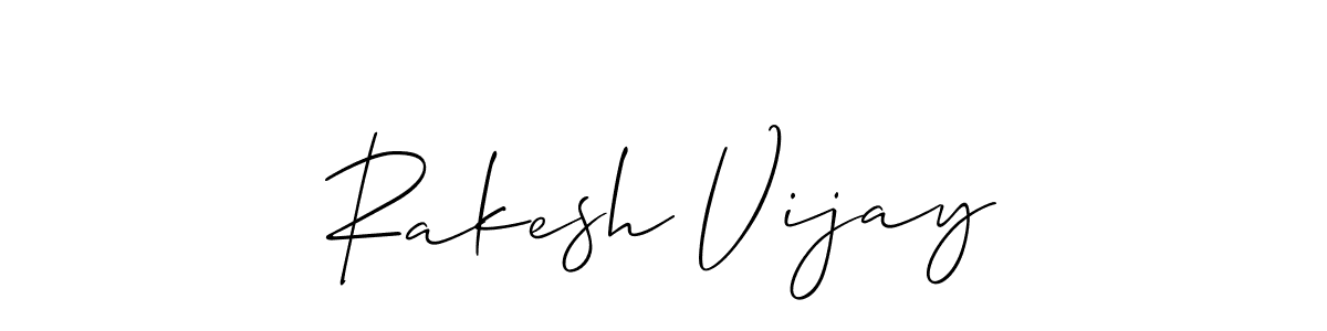 You should practise on your own different ways (Allison_Script) to write your name (Rakesh Vijay) in signature. don't let someone else do it for you. Rakesh Vijay signature style 2 images and pictures png