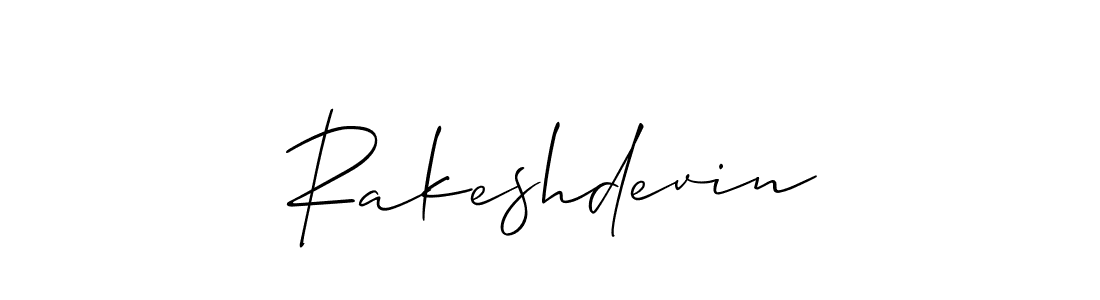 Make a beautiful signature design for name Rakeshdevin. With this signature (Allison_Script) style, you can create a handwritten signature for free. Rakeshdevin signature style 2 images and pictures png