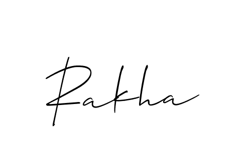 Design your own signature with our free online signature maker. With this signature software, you can create a handwritten (Allison_Script) signature for name Rakha. Rakha signature style 2 images and pictures png