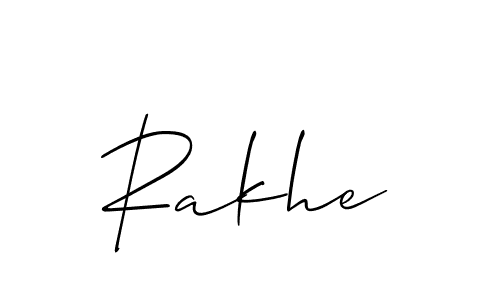 Create a beautiful signature design for name Rakhe. With this signature (Allison_Script) fonts, you can make a handwritten signature for free. Rakhe signature style 2 images and pictures png