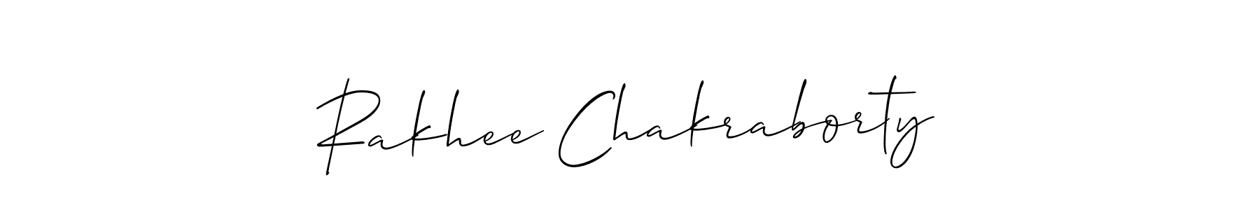 You should practise on your own different ways (Allison_Script) to write your name (Rakhee Chakraborty) in signature. don't let someone else do it for you. Rakhee Chakraborty signature style 2 images and pictures png