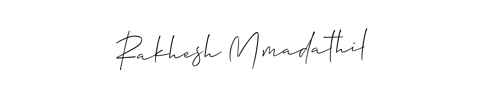Use a signature maker to create a handwritten signature online. With this signature software, you can design (Allison_Script) your own signature for name Rakhesh Mmadathil. Rakhesh Mmadathil signature style 2 images and pictures png