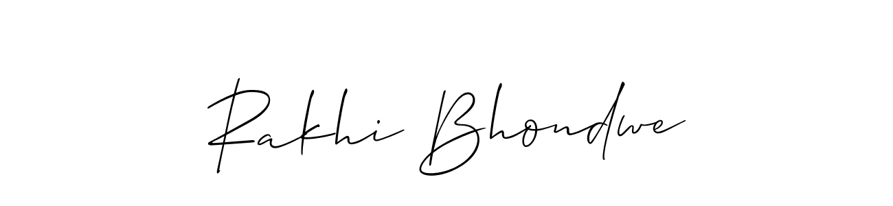 How to make Rakhi Bhondwe signature? Allison_Script is a professional autograph style. Create handwritten signature for Rakhi Bhondwe name. Rakhi Bhondwe signature style 2 images and pictures png