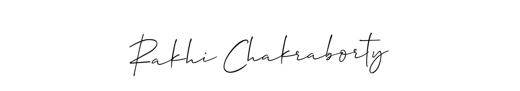 It looks lik you need a new signature style for name Rakhi Chakraborty. Design unique handwritten (Allison_Script) signature with our free signature maker in just a few clicks. Rakhi Chakraborty signature style 2 images and pictures png