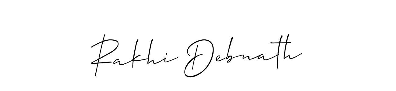 Use a signature maker to create a handwritten signature online. With this signature software, you can design (Allison_Script) your own signature for name Rakhi Debnath. Rakhi Debnath signature style 2 images and pictures png