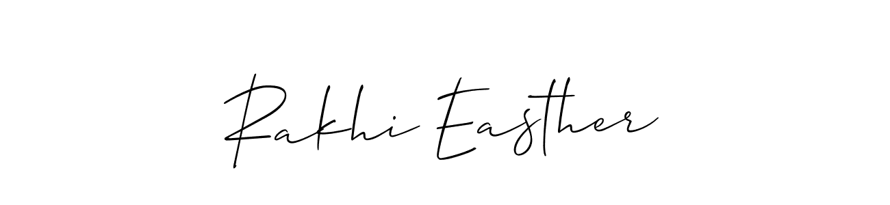 You should practise on your own different ways (Allison_Script) to write your name (Rakhi Easther) in signature. don't let someone else do it for you. Rakhi Easther signature style 2 images and pictures png