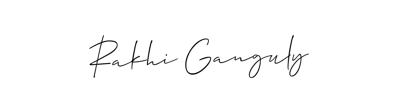 Also You can easily find your signature by using the search form. We will create Rakhi Ganguly name handwritten signature images for you free of cost using Allison_Script sign style. Rakhi Ganguly signature style 2 images and pictures png
