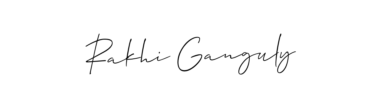 The best way (Allison_Script) to make a short signature is to pick only two or three words in your name. The name Rakhi Ganguly include a total of six letters. For converting this name. Rakhi Ganguly signature style 2 images and pictures png