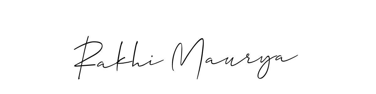 Design your own signature with our free online signature maker. With this signature software, you can create a handwritten (Allison_Script) signature for name Rakhi Maurya. Rakhi Maurya signature style 2 images and pictures png