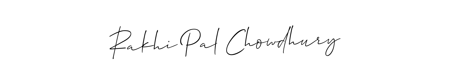 Create a beautiful signature design for name Rakhi Pal Chowdhury. With this signature (Allison_Script) fonts, you can make a handwritten signature for free. Rakhi Pal Chowdhury signature style 2 images and pictures png