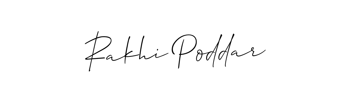 Use a signature maker to create a handwritten signature online. With this signature software, you can design (Allison_Script) your own signature for name Rakhi Poddar. Rakhi Poddar signature style 2 images and pictures png