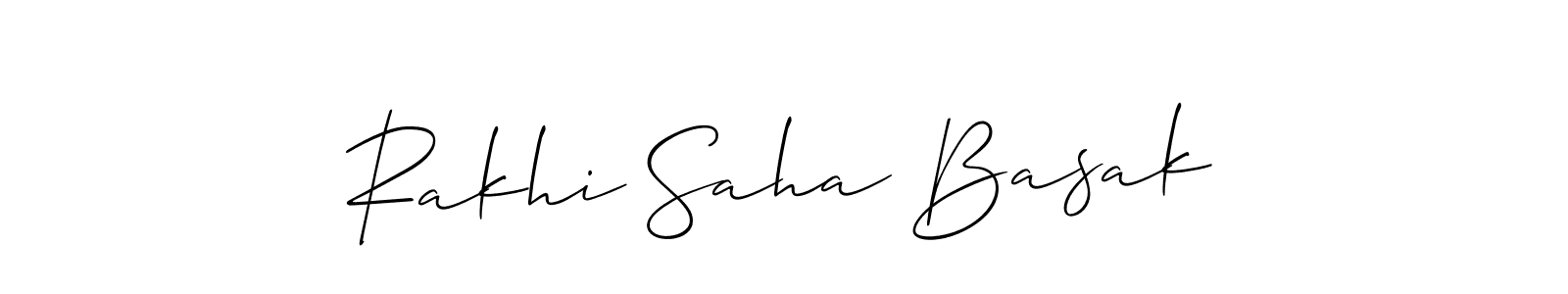 Create a beautiful signature design for name Rakhi Saha Basak. With this signature (Allison_Script) fonts, you can make a handwritten signature for free. Rakhi Saha Basak signature style 2 images and pictures png