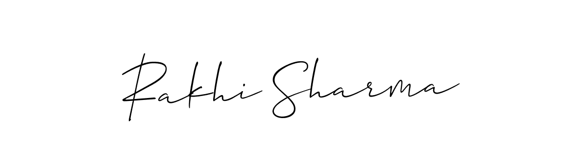 This is the best signature style for the Rakhi Sharma name. Also you like these signature font (Allison_Script). Mix name signature. Rakhi Sharma signature style 2 images and pictures png