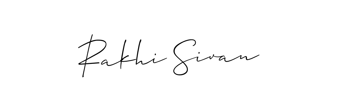 Create a beautiful signature design for name Rakhi Sivan. With this signature (Allison_Script) fonts, you can make a handwritten signature for free. Rakhi Sivan signature style 2 images and pictures png