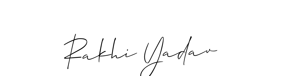 Make a beautiful signature design for name Rakhi Yadav. With this signature (Allison_Script) style, you can create a handwritten signature for free. Rakhi Yadav signature style 2 images and pictures png