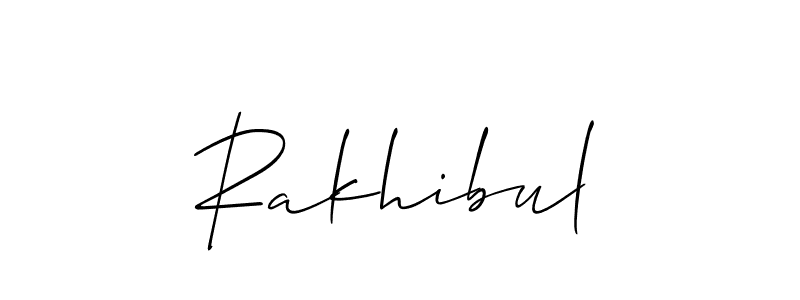 Allison_Script is a professional signature style that is perfect for those who want to add a touch of class to their signature. It is also a great choice for those who want to make their signature more unique. Get Rakhibul name to fancy signature for free. Rakhibul signature style 2 images and pictures png